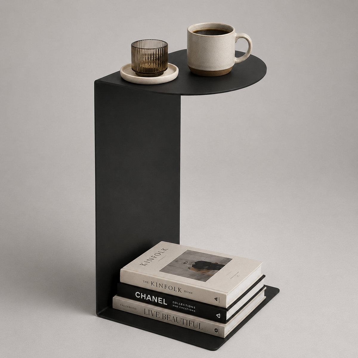 Oval Steel Side Table