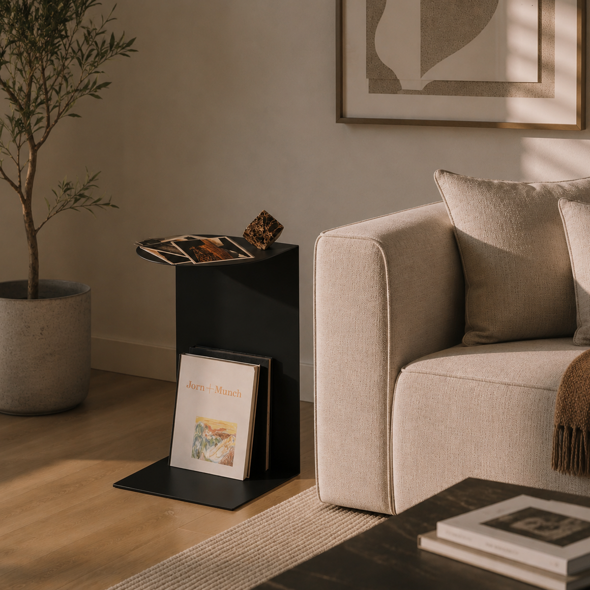Oval Steel Side Table