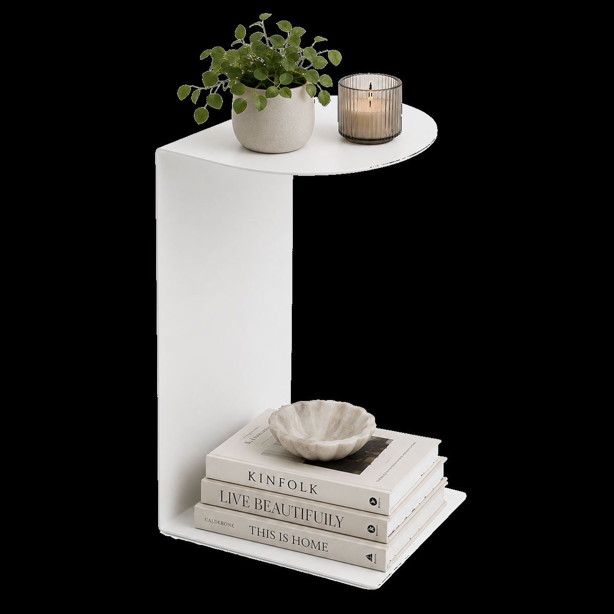 Oval Steel Side Table
